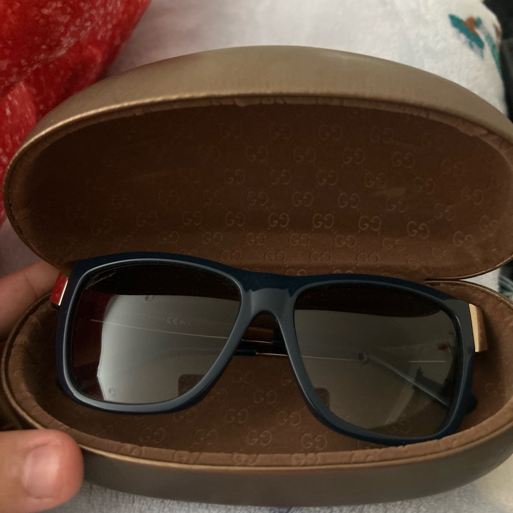 Gucci Navy Sunglasses with Gold Accents